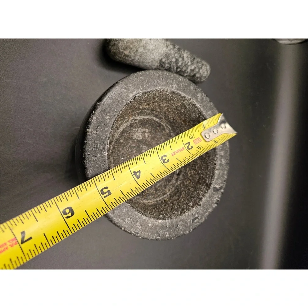 Natural Granite Mortar and Pestle Set Dark Grey Stone Herb SpiceGrinder 5.5in XX